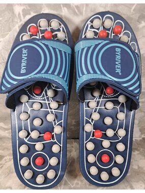 BYRIVER Acupressure Foot Massage Slide on Sandals Size X-Large